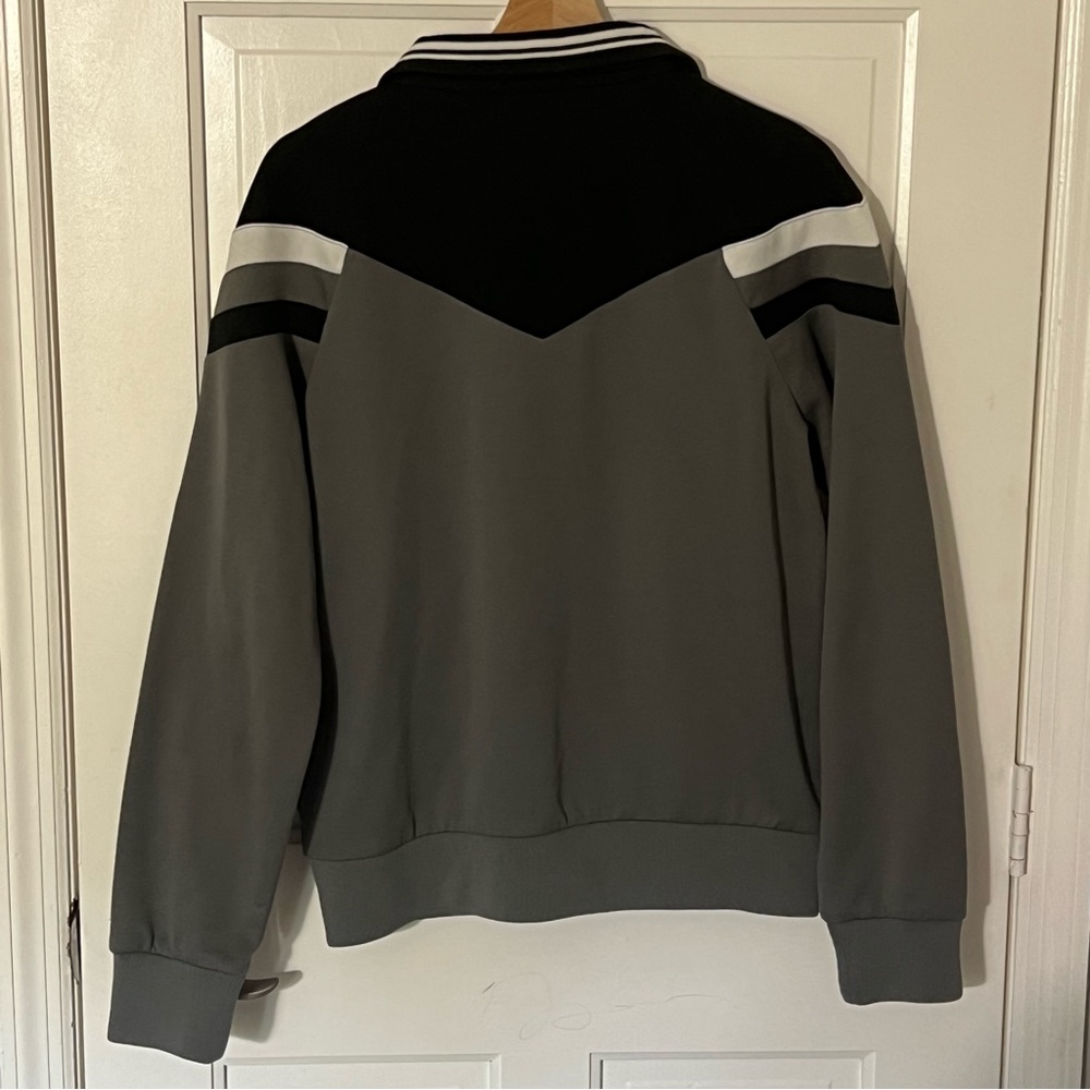 Marc Ecko Zip Up Jacket Size Small Gray Black - image 6